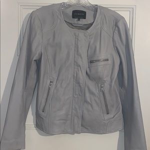 Blue/grey leather jacket